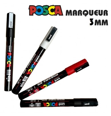 Marker pentru vopsea POSCA – vârf fin 1,2 mm în 4 culori