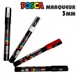 Marker pentru vopsea POSCA – vârf fin 1,2 mm în 4 culori